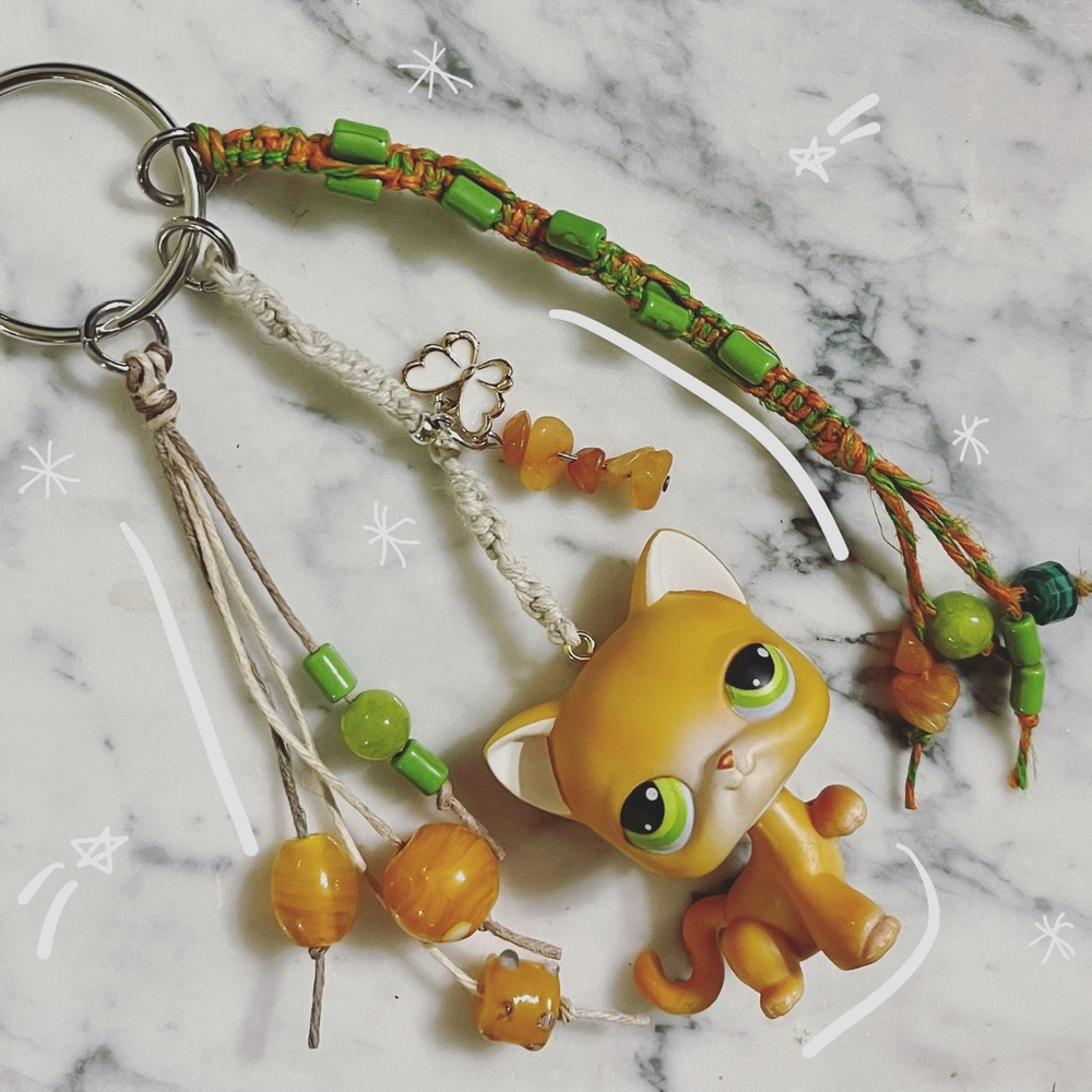 Custom Littlest Pet Shop LPS Orange Cat Shorthair 11 Handmade Keychain
